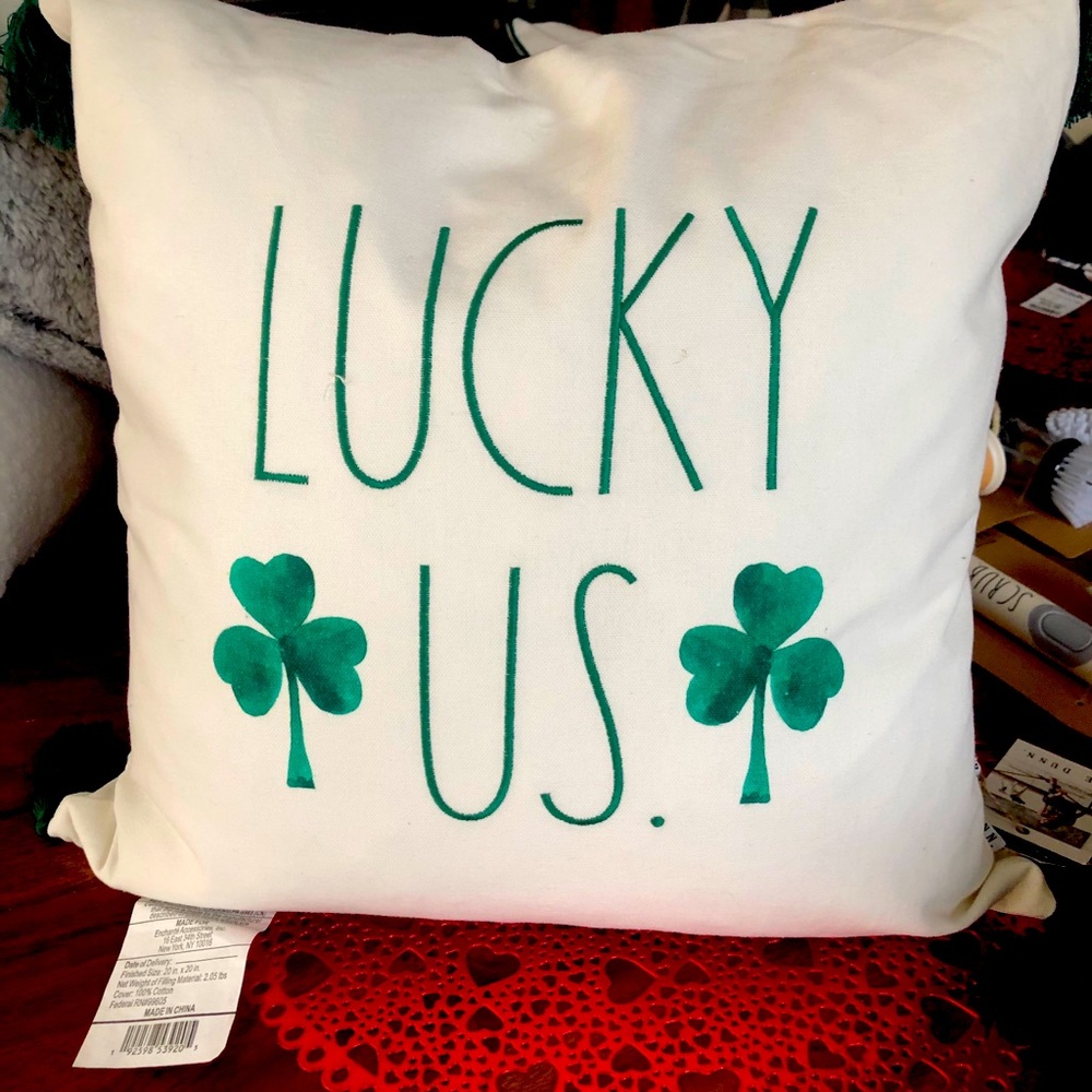 Rae Dunn St. Patty’s Lucky Us Pillow